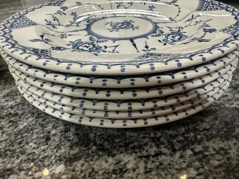 Vintage H. Aynsley & Co Copenhagen Pattern Ironstone Plates, Blue and White